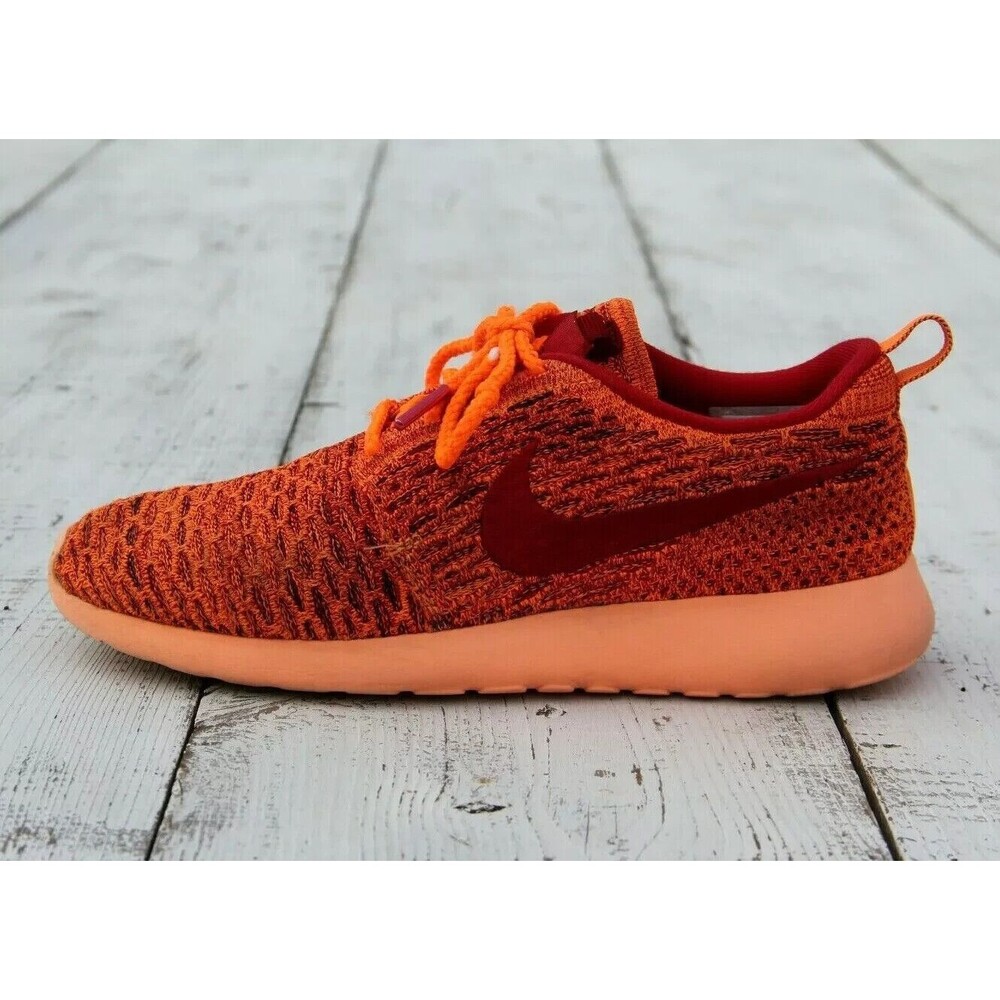 NIKE Flyknit Roshe One Run Total Women's Size 7 Orange Running Sneaker Shoes